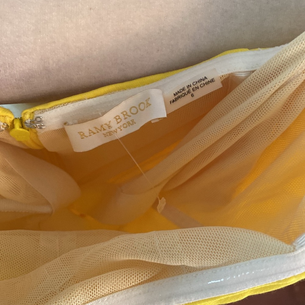 Ramy  Brook strapless yellow Vivian jumpsuit size 6 - Picture 4 of 12